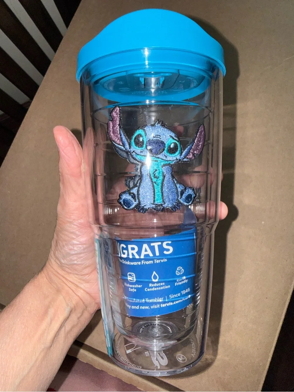 Stitch Embroidered Patch Double Wall insulated 24 OZ. TERVIS TUMBLES BRAND NEW